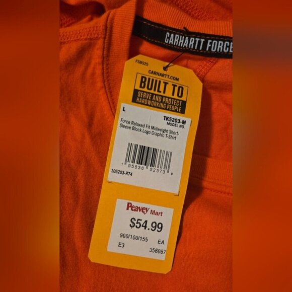 Carhartt Force Relaxed Fit Midweight Short-Sleeve Block Logo Graphic T-Shirt - Picture 11 of 11